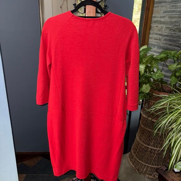 Marimekko RELLETYS Red Wool Blend 3/4 Sleeve A-Line Knee-Length Dress Size XS - Picture 5 of 12